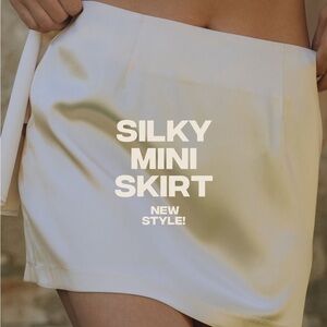 Daily Drills Satin Mini Skirt in Champagne